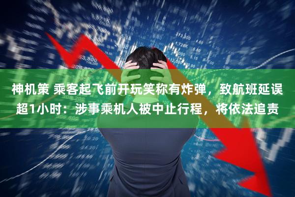 神机策 乘客起飞前开玩笑称有炸弹,致航班延误超1小时:涉事乘机人被中止行程,将依法追责