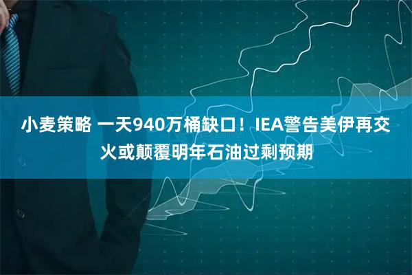 小麦策略 一天940万桶缺口!IEA警告美伊再交火或颠覆明年石油过剩预期
